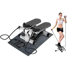 Exercício de uso doméstico para treino de fitness, máquina de caminhada aeróbica para escadas, mini passo com faixas de resistência