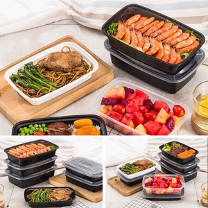 Fiambrera de almacenamiento reutilizable <span class=keywords><strong>Rectangular</strong></span> desechable sin BPA, contenedores de preparación de comida cuadrados desechables para alimentos microwable de plástico - Product Image 6
