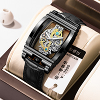 Nouvelle Montre Cyber Célébratoire Brevetée 2022 pour Homme, Boîtier Carré Transparent, Mouvement Squelette à Visiblité Totale, Étanche, Modèle International