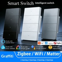 Interrupteur à bouton-poussoir Tuya Wifi Zigbee 118/120, télécommande, interrupteur d'éclairage, compatible avec Alexa et Google Home, commande vocale