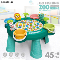 Jeu de table de pêche pour 4 joueurs, machine de pêche électrique avec poissons en plastique