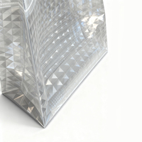 Sac fourre-tout réutilisable imperméable en PVC transparent à fond carré avec poignée intégrée, imprimé sur mesure, motif treillis laser 3D, pour chaussures et vêtements