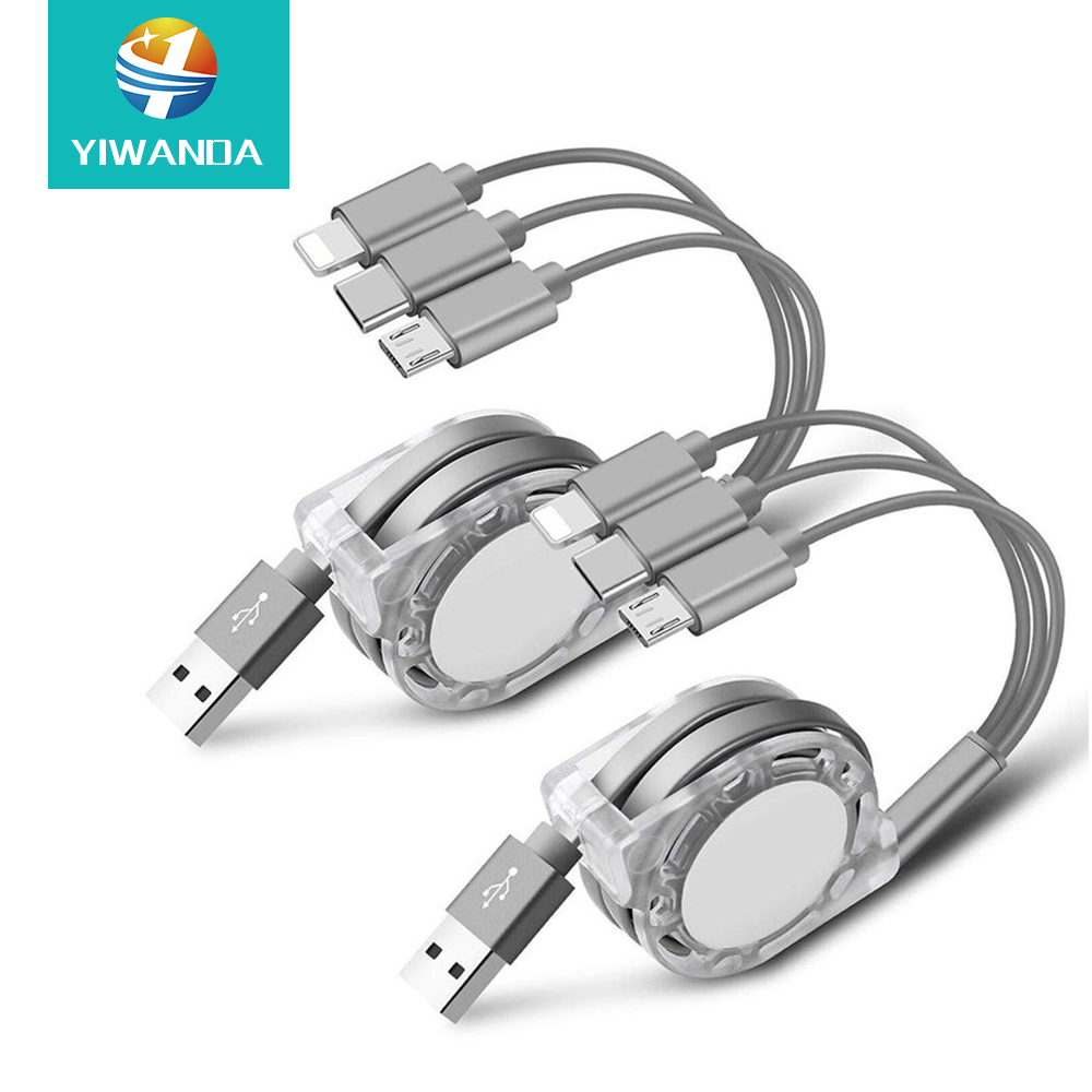 Mulit Выдвижной USB зарядное устройство с разъемом micro usb Type-C для 85 см Быстрая зарядка 3 в 1 взаимный обмен данными между компьютером и периферийными устройствами кабель для передачи данных для iPhone Samsung