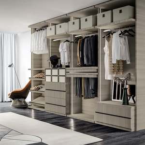 Armoire de chambre à coucher moderne en bois avec éclairage LED, extensible, meubles d'appartement personnalisés pour placard de maison - Product Image 2