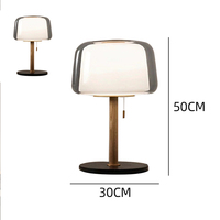 Lampe de table LED moderne et postmoderne en marbre et verre avec température de couleur réglable, lumière protectrice pour les yeux, idéale pour chambre, bureau et salon