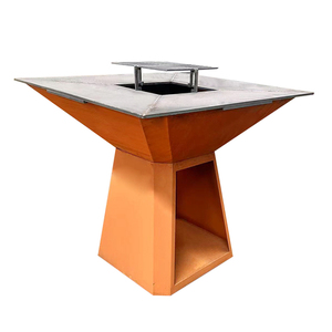 Gnee Garden Premium Corten Steel <b>Camping</b> BBQ Grill Outdoor Garden <b>Fire</b> <b>Pit</b> Korean Style Charcoal Barbecue Grill Multi-Function - Product Image 6
