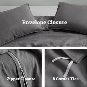 OEKO-TEX certificata 100% biancheria da letto in lino e francese lavata in pura pietra intrecciata, la regina del re include il copripiumino - Product Image 2