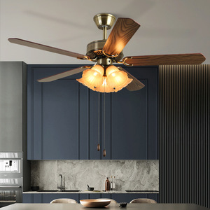 Ventilateur de plafond moderne de style européen à 3 pales, moteur DC, 5 vitesses, lumière LED blanc chaud, télécommande, silencieux, fabriqué en Chine - Product Image 2