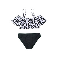 OEM ODM Custom OEKO-TEX Peuter Baby Meisjes 2-delige Bikiniset Watermeloen Gestreepte Print Kinderen Strand Groothandel