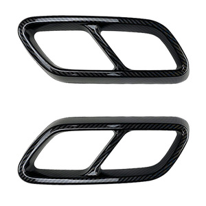 Mercedes-Benz C-Class W206 Exhaust Tip Carbon Fiber Piano Black Electroplated Silver Four-Exit Tailpipe Frame Modification - Product Image 3