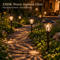 Lampes solaires pour allées extérieures, étanches, LED blanc chaud, lampes à piquet pour jardin, paysage, pelouse, cour, allée, patio