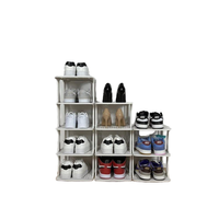 Étagère à chaussures en plastique Y50 en gros, 5 niveaux, gain de place, détachable, avec design autoportant pour salon