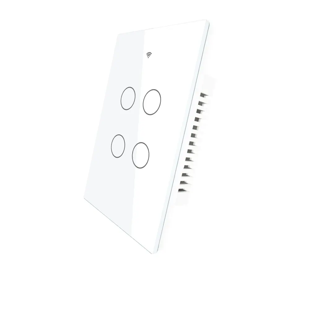 WiF РЧ беспроводной Smart Life/Tuya удаленное управление с помощью приложения 4 комплекта, белый, вилка стандарта США "Умный" настенный wi-fi-выключатель