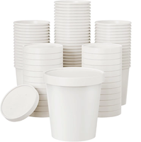 Contenants alimentaires jetables en papier personnalisables en gros avec couvercles, compatibles micro-ondes et congélateur, pour Noël et Thanksgiving (Blanc)