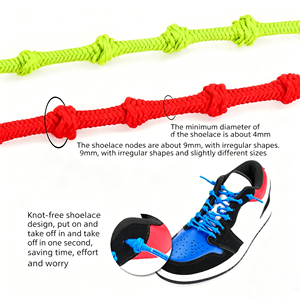 Nouveaux <span class=keywords><strong>lacets</strong></span> élastiques ronds en polyester et bambou, multicolores, <span class=keywords><strong>sans</strong></span> nœud, style paresseux - Product Image 3