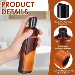 Emballage cosmétique très vendu, flacon en plastique PET transparent de 100 ml, 150 ml, 250 ml, 300 ml, 500 ml avec bouchon à disque en aluminium - Product Image 3