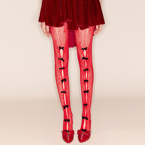 Ty0027 Best Seller in Sexy Stockings Trend Solid Color Slim-Fit Bow <strong>Stirrup</strong> Leggings <strong>Trousers</strong> - Product Image 2