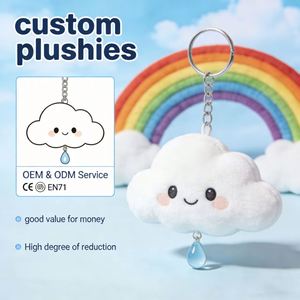Lindo Llavero de Peluche con Forma de Nube, Relleno de Algodón PP, 13 cm, Regalo de Cumpleaños para Mochila/Bolso - Product Image 1