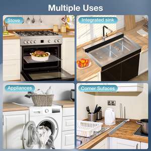2 uds. Cubiertas escalables para huecos de encimera de estufa de cocina resistentes al calor y protegen eficazmente el relleno de huecos de estufa cubierta de huecos de acero inoxidable - Product Image 5
