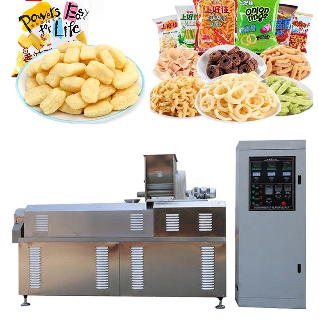 Snake Making Machine Automatic Corn Puff Snack Processing Extruder Full Line Corn Puff ...
