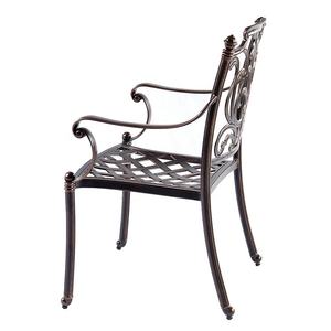 Ensemble de salle à manger d'extérieur en aluminium moulé, étanche, pour patio, <span class=keywords><strong>balcon</strong></span>, jardin, restaurant, avec table ronde pour barbecue et foyer, et chaises - Product Image 3