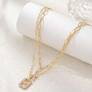 CDD Ins thời trang lớp kẹp giấy chuỗi phụ nữ rhinestone qua Bắc Sao Mặt Dây chuyền vòng cổ trang sức cổ điển