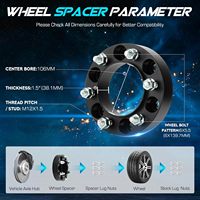 Entretoises de roue en alliage forgé noir, adaptateurs 106 mm, alésage de moyeu M12*1.5, épaisseur de 1,5 pouce, PCD 6x139,7 mm, compatible avec les modèles Tacoma/GX460