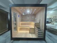 Sauna électrique efficace pour intérieur, sec/humide, avec structure en bois massif, pour salle de bain familiale, chambre d'amis, bureau, balcon, véranda