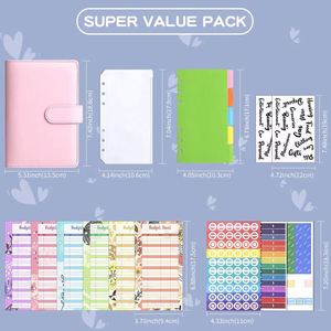 สมุดบันทึกแบบใส่กระดาษได้ รุ่น A6 ปกหนัง PU พร้อมช่องใส่บัตร สำหรับการจัดการงบประมาณ ขายส่ง - Product Image 3