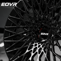Rines EVOR de Aleación Forjada de Lujo para Auto, Diseño Cóncavo Profundo en Negro Brillante, 5x114.3 5x120 5x130 para Mercedes C8 15 18 19 20 26 Pulgadas
