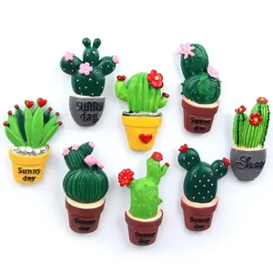 3D Harz Kühlschrank Sukkulente Kaktus Pflanze Magnet DIY Zubehör Schlüssel bund hängen Flatback Ornament