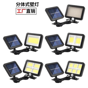 Lampe murale à capteur solaire LED COB carrée, étanche pour extérieur, lumière de porte de garage, angle de faisceau de 20 degrés, durée de vie de 50 000 heures - Product Image 1
