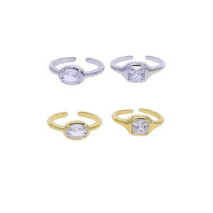 <span class=keywords><strong>Anillo</strong></span> Geométrico Cuadrado Ovalado con Circonita Cúbica 5A, Color Dorado, Delicado y Minimalista, para el <span class=keywords><strong>Dedo</strong></span> Anímero, para <span class=keywords><strong>Mujer</strong></span> - Product Image 6