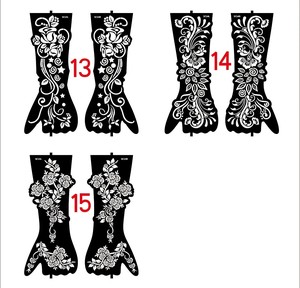 Stencil all'henné riutilizzabili per mano <span class=keywords><strong>avambraccio</strong></span> Glitter aerografo hennè Stencil Tattoo Sticker Arm And Hand Design Series Gmpc Factory - Product Image 1