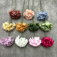 Boules de fleurs d'hortensia artificielles en soie, faites à la main, effet toucher réel, en forme de boule, avec feuilles réalistes, pour la décoration de bouquets de mariage.