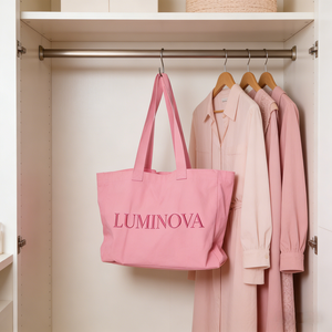 Sac fourre-tout en toile personnalisé avec broderie de lettres, logo, deux poignées renforcées, idéal pour la plage, option cadeau - Product Image 3