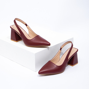 Scarpe da donna con tacco Casual stile sandalo tacco alto con tacco <span class=keywords><strong>Slingback</strong></span> pepato in vera pelle - Product Image 2