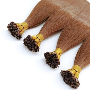 Extensions de cheveux lisses et soyeux en gros, pointe plate, cheveux bruts non traités Remy, pour tressage, extensions de cheveux humains à pointe plate en kératine - Product Image 5
