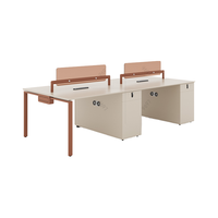 Ensemble de chaises de bureau modulaires modernes avec bureau debout à panneaux en bois pour 2 à 6 personnes, usage commercial, marque Hera, garantie de 5 ans