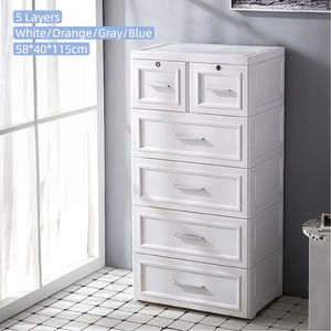 Lemari Penyimpanan Pakaian Bayi Lebar 58cm dari Plastik, Lemari Pakaian Anak dengan Laci, Organizer Pakaian 5-lapis - Product Image 4