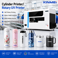 Impresora UV Industrial XINMEI para Vasos, Botellas de Agua, Tazas, Botellas de Vidrio con Impresora UV Rotativa CMYK con Barniz Blanco