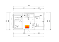 30qm Einzigartiges Design-Chalet mit Hochbett Vorgefertigte Waldhütte A-Frame Haus
