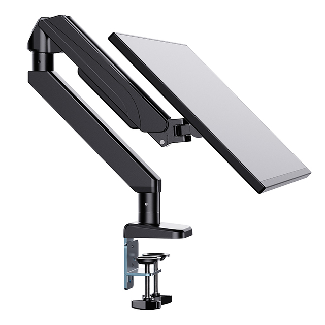 Heavy Duty 17" to 49" Tilt Swivel Monitor Stand Optimize Workspace Desk Mounted Pneumatic Laptop Monitor Arm Load Capacity 40lbs
