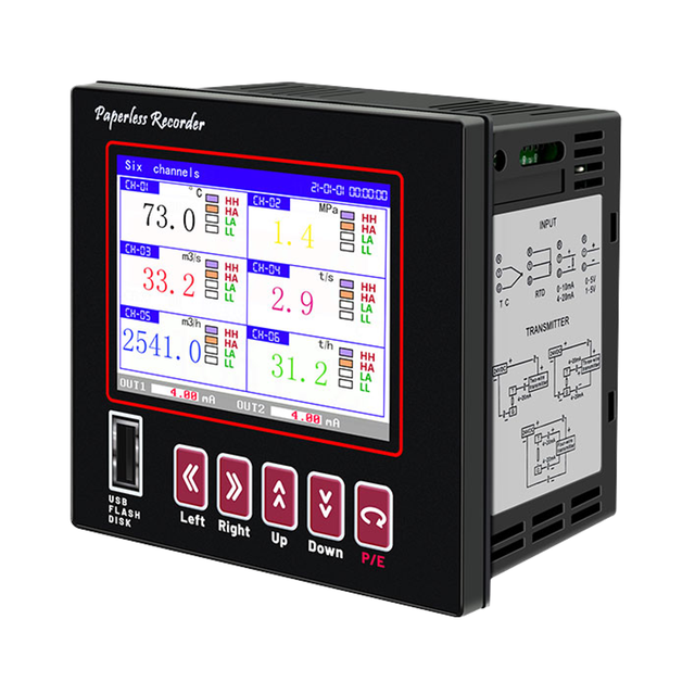 6 Channel Digital Data Logger Humidity Temperature Recorder USB RS485 Multi Sensor Industrial Monitoring
