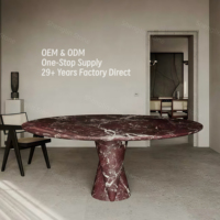 Table basse SHENGLIN Rosso Levanto en marbre rouge naturel pour villa et mobilier de maison