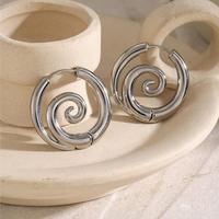 Boucles d'oreilles créoles spirales en acier inoxydable plaqué or 18 carats, nouveau style d'été, motif spirale anti-moustiques, pour femme