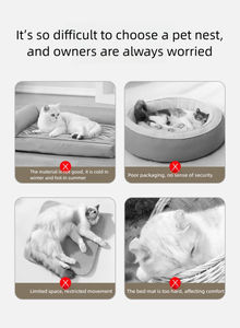 Thick Warm Cat Bed Cave Nest Soft <strong>Dog</strong> <strong>Kennel</strong> Plush Solid Sleeping Cushion Anti-Slip Winter Pad Small Medium Large Cats - Product Image 5