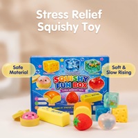 Nouveauté : Ensemble de 8 jouets squishy mystère, boîte surprise aléatoire, animaux mignons, formes variées, jouet à presser