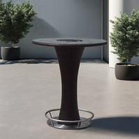 OSMEN Table haute de bar d'extérieur de la tour de Canton Table en osier ou en rotin avec porte-glace pour terrasse de jardin