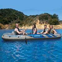 Intex 68325 Kayak gonflable Excursion de pêche 5 bateaux avec pompe à rames en aluminium